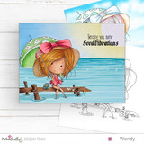 Colouring tutorial - Winnie sitting on the dock with her toes in the water...