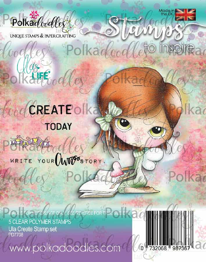 Weirdre Just Create Clear Polymer stamp set Polkadoodles card