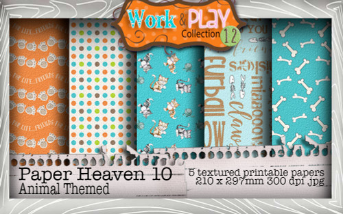 Work & Play 12 Paper Heaven 10 bundle kit - vet/cat (5 papers)