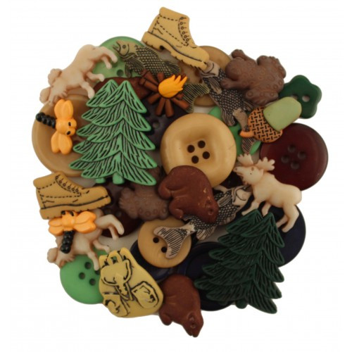 Outdoors/nature/woodland themed button pack