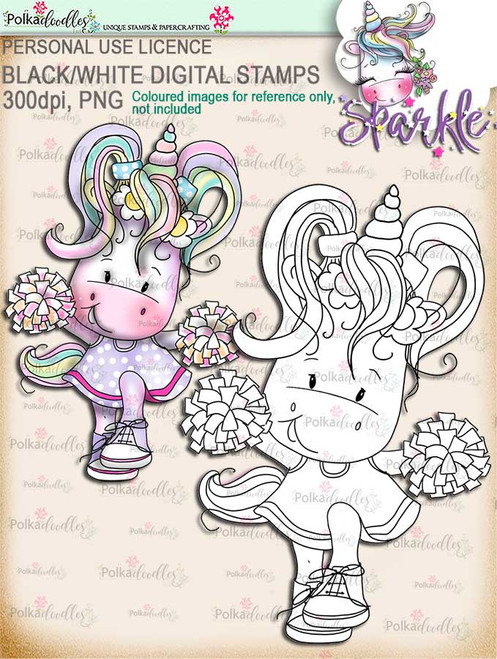 Big Cheer - Sparkle Unicorn digi stamp download