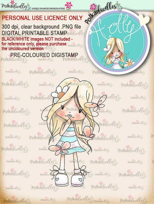 Holly Butterfly - "precoloured" digital papercrafting download