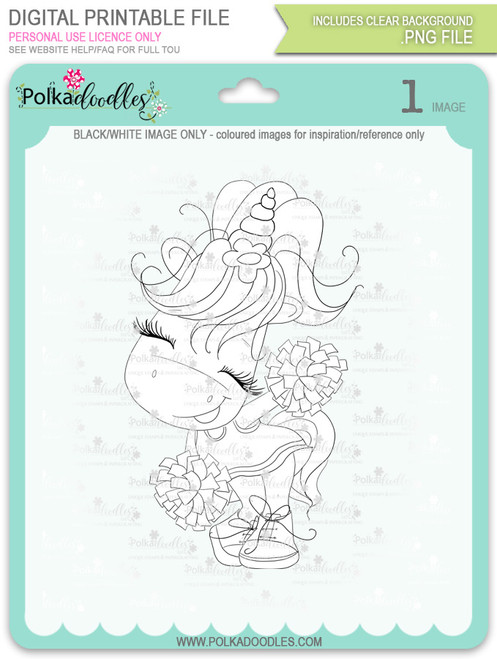 Cheer - Sparkle Unicorn digi stamp download