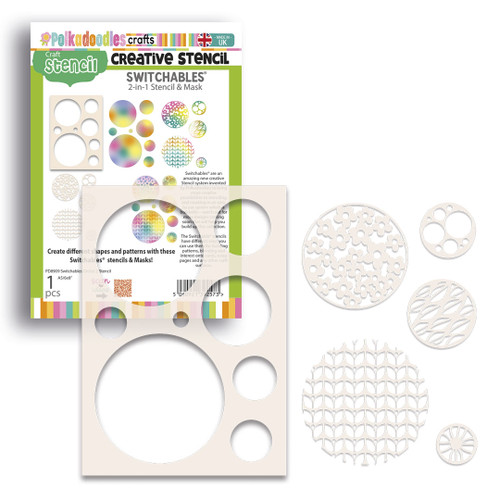 Switchables® Circles Stencil & Masks II for card making, craft, scrapbooking, mixed media