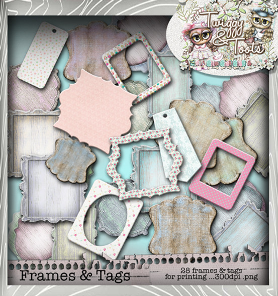 Twiggy & Toots Frame It bundle - Digital Craft Download
