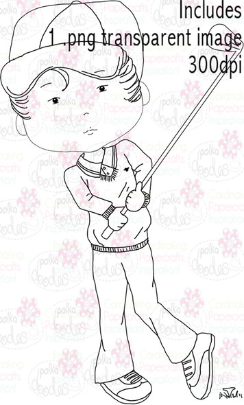 Golfer, Golfing - Digital Stamp Download