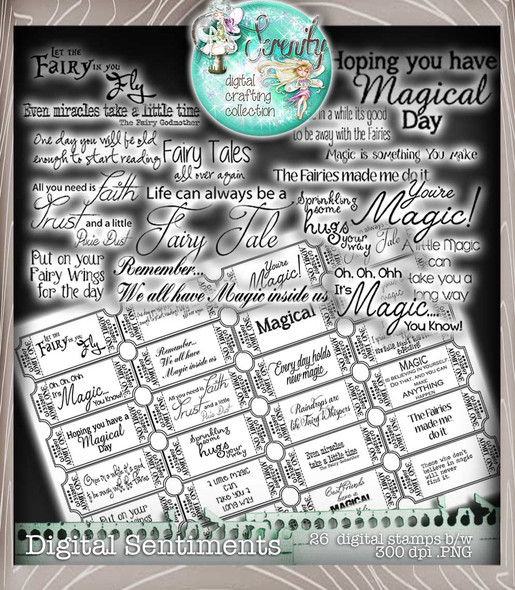 Serenity Fairy Wishes Sentimentals - Digital Craft download bundle