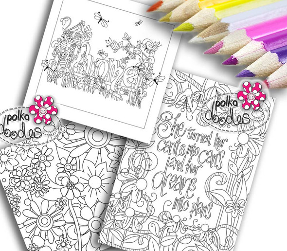 Adult Colouring pages bundle 10 - Downloadable Adult printable Colouring Book Pages