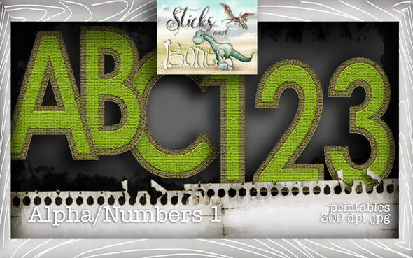 Sticks & Bones - Alphabet 1 - Digital Stamp CRAFT Download