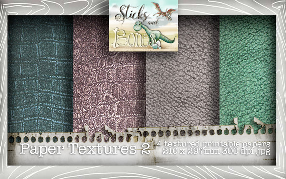 Sticks & Bones - Textured Papers 2 (4 papers A4) - Digital Stamp CRAFT Download