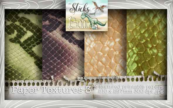 Sticks & Bones - Textured Papers 3 (4 papers A4) - Digital Stamp CRAFT Download