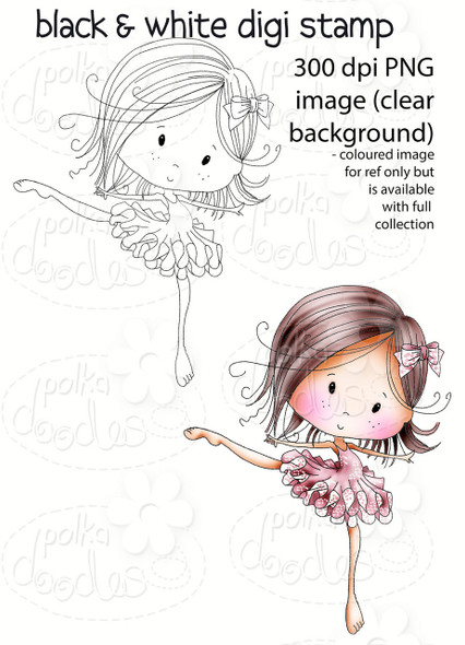 Dancing Queen - Winnie Fruit Punch Printable Digital Craft Stamp Download, digiscrap