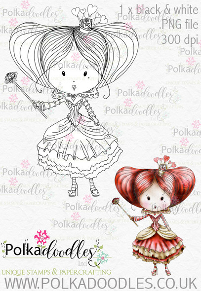 Winnie Wonderland Red Queen - Printable Digital stamp download