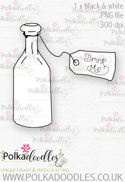 Winnie Wonderland Drink Me - Printable Digital stamp download