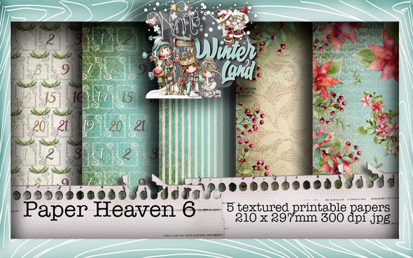 Winnie Winterland - Paper Heaven 6 digital craft papers download