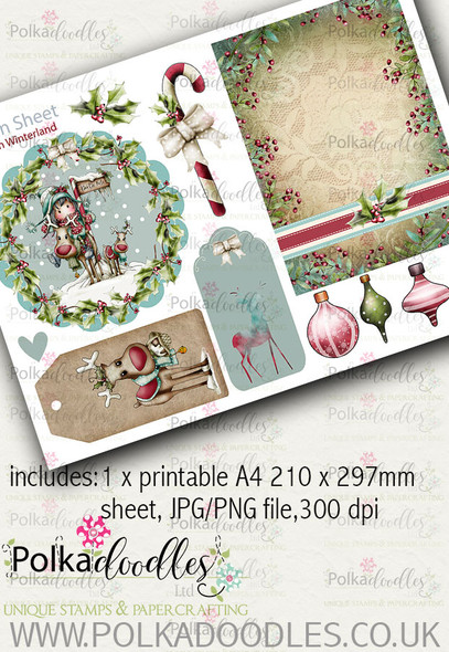 Winnie Winterland - Design Sheet 2 digital craft papers download