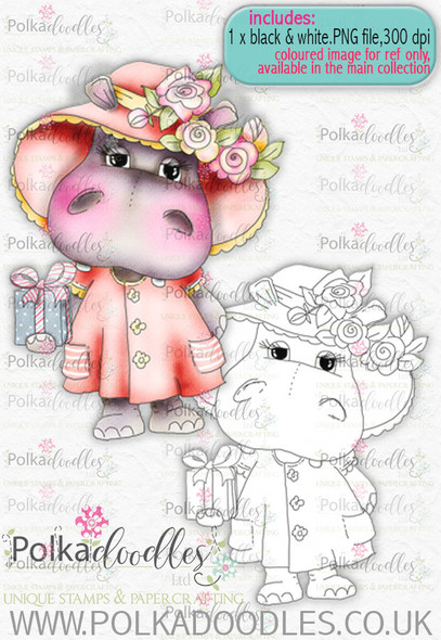 Helga Hippo For You - download digi stamp