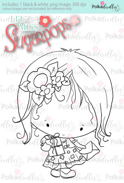 Party Dress/Gifts digi stamp - Lil Miss Sugarpops 3...Craft printable download digital stamps/digi scrap