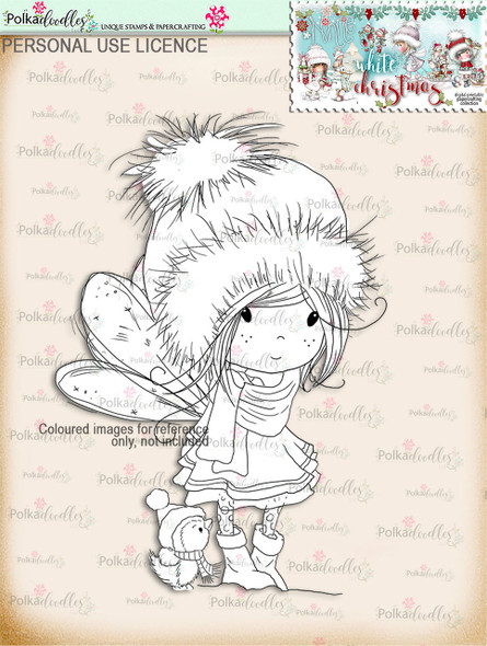 Winnie & Penguin  - Digital Stamp download. Winnie White Christmas printables.Craft printable download digital stamps/digi scrap