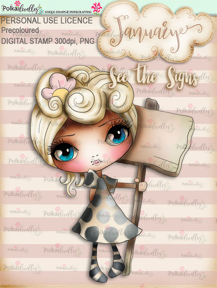 See the Signs - January, Life Journal digital stamp download