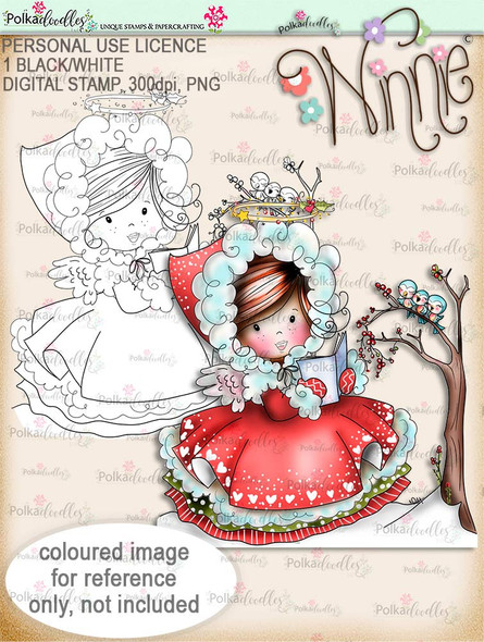 Woodland Songtime - Winnie Angel digital stamp download