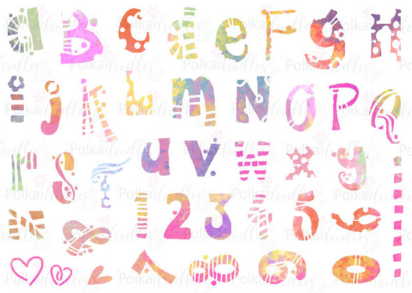 Funky Alphabet - A5 creative craft stencil