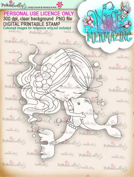 Winnie Mermaid Mermazing - best friends digital stamp download