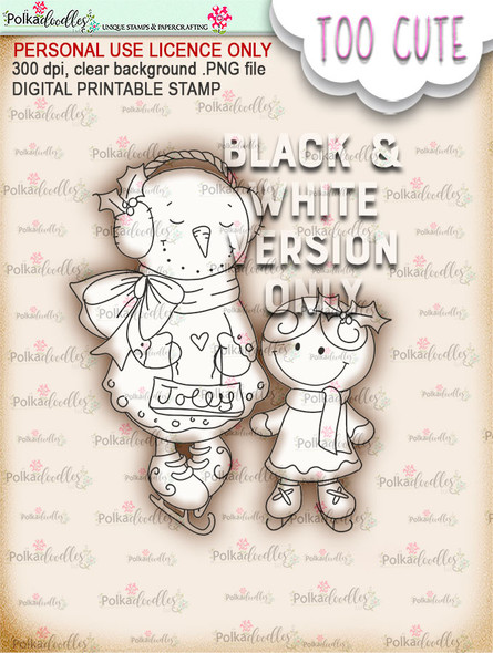 Frostella & Ginger - Too Cute digital papercrafting download