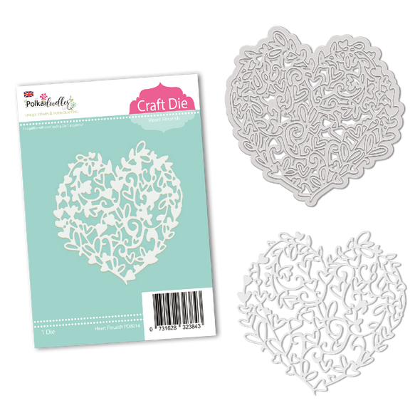 Heart Flourish die cutter for card making, craft, scrapbooking