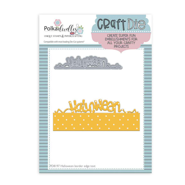Halloween text words border edge cutting die for crafts, scrapbooking, card making