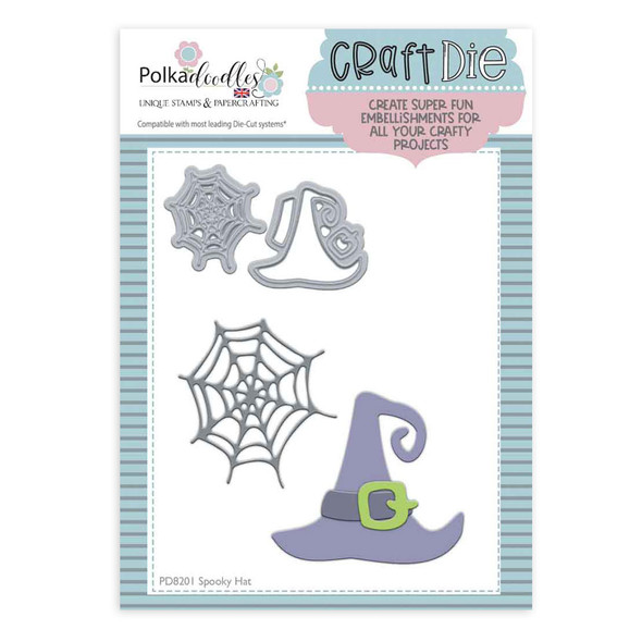 Spooky Witches hat & Spider web Halloween craft cutting dies for  card making, scrapbooking, crafts.