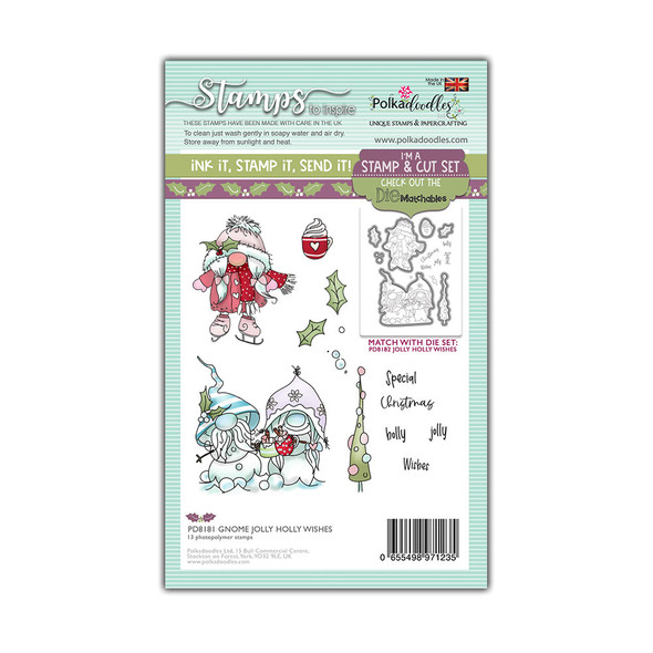 Gnome Jolly Holly Wishes Matchables Stamp set