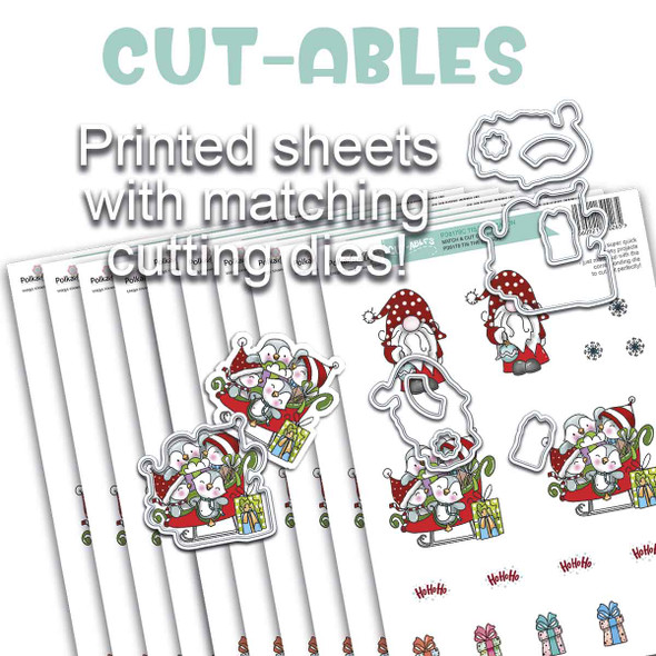 Cut-ables 10 printed sheets - Gnome Tis the Season