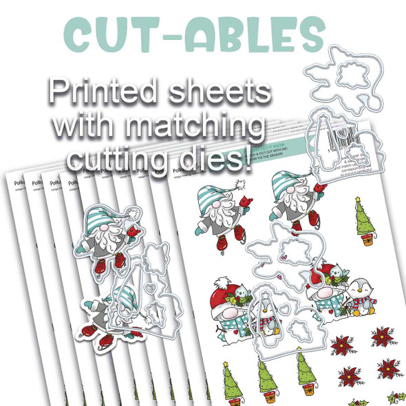 Cut-ables 10 printed sheets - Gnome Let it Snow