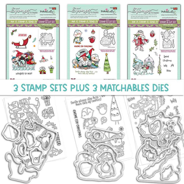 GNOME-AZING CHRISTMAS - 3 MATCHABLES SETS OF STAMPS & DIES, OPTION 4 (PD8171MB4) GNOME-AZING CHRISTMAS - 3 MATCHABLES SETS OF STAMPS & DIES, OPTION 4 (PD8171MB4)