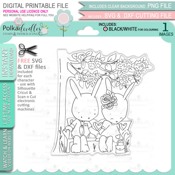 First Date - Love Always printable craft digital stamp download with free SVG /DXF files