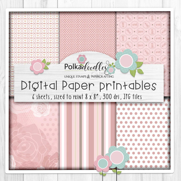 Love Always printable Papers 2 bundle - craft digital paper printables downloads
