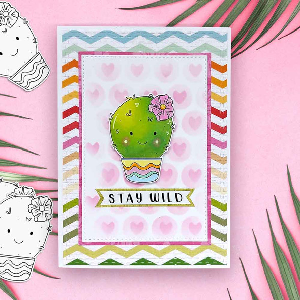 Cactus Smile - printable clipart digital stamp for cardmaking, craft & stickers