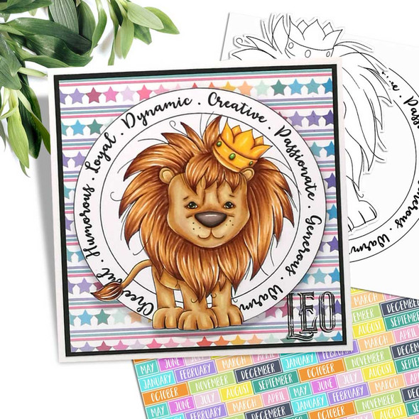 Leo Capricorn digital stamp - (COLOUR) printable clipart  for cardmaking, craft, scrapbooking & stickers