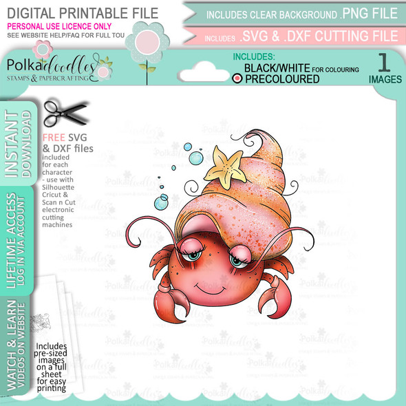 Cancer digital stamp - (COLOUR) printable clipart  for cardmaking, craft, scrapbooking & stickers