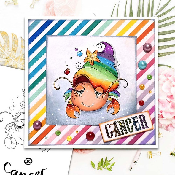 Cancer digital stamp - (COLOUR) printable clipart  for cardmaking, craft, scrapbooking & stickers