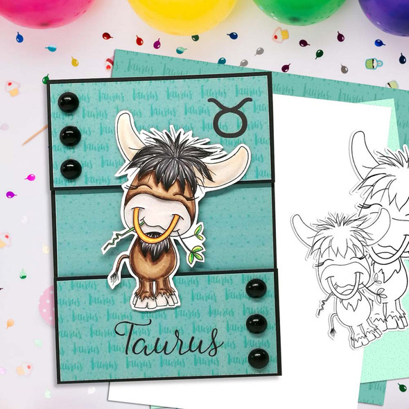 Taurus digital stamp - printable clipart  for cardmaking, craft, scrapbooking & stickers