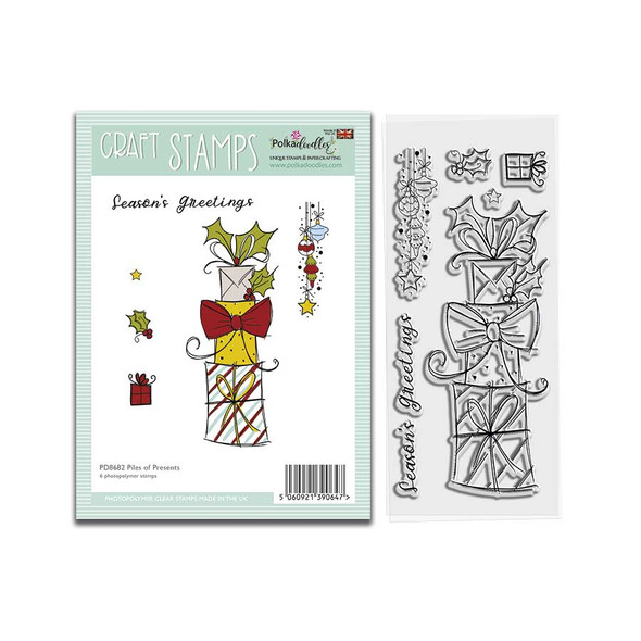 Piles of Presents Stamps 3 x 6" photopolymer stamp set