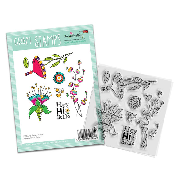 Hello - Funky Flowers Clear Stamp set