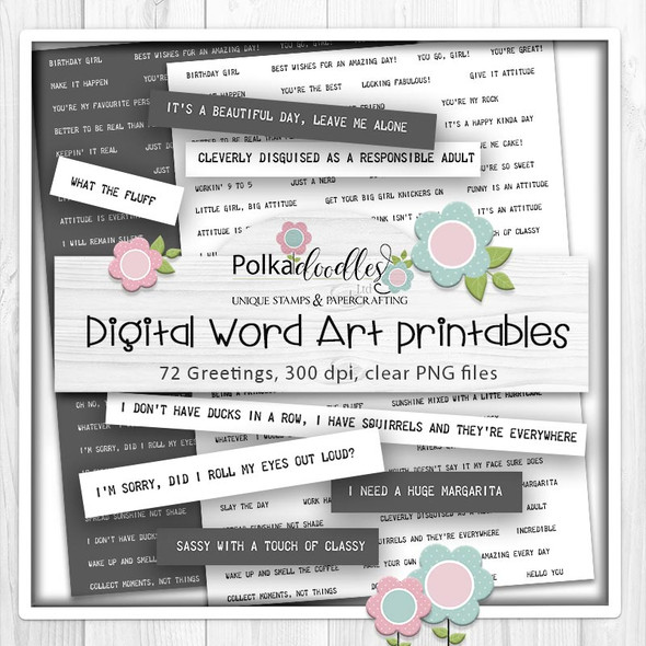 Rebel Message Cutting Strips with attitude - cute printable craft digital stamp craft downloads