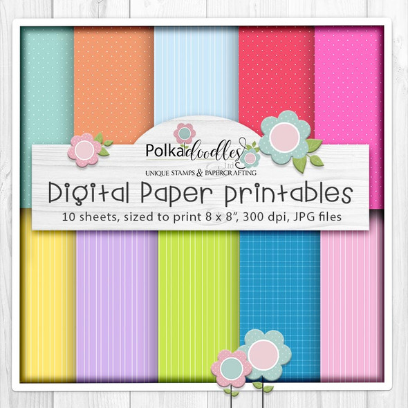 Noodle Panda - Plains printable digital paper patterns for card making, crafts, digiscrap