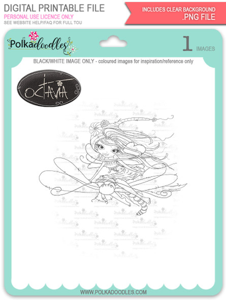 Octavia Moonfly Dragonfly - Digital Stamp Craft Download