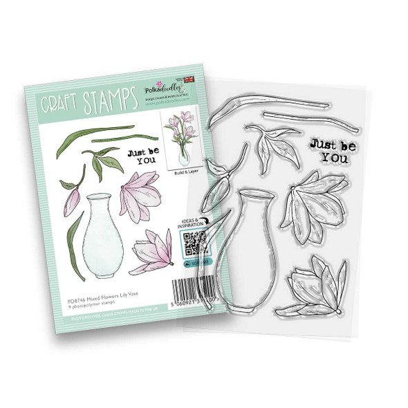 Lily Vase clear craft card making stamps