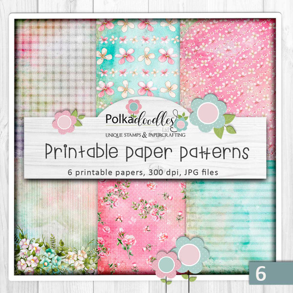 Pretty Printable Papers 3 - Helga Hippo for card making, crafts, digital scrapbooking, planner stickers