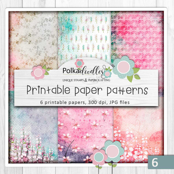 Pretty Printable Papers 4 - Helga Hippo for card making, crafts, digital scrapbooking, planner stickers